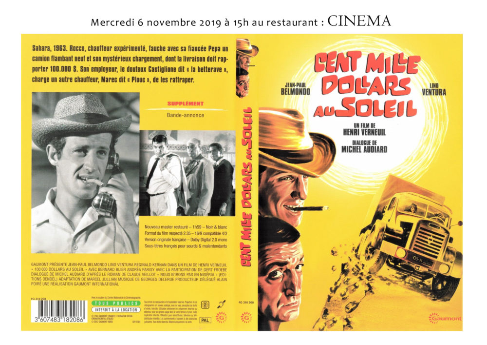 Séances de cinéma novembre 2019 - Résidence 200 - Maison de Repos